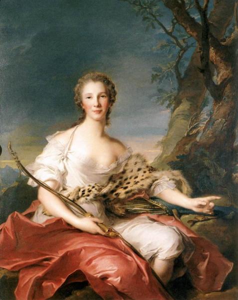 Madame Bouret As Diana by Jean-marc Nattier