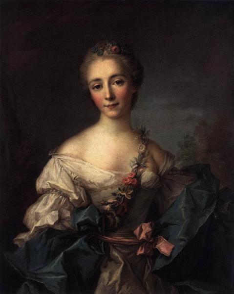 Portrait Of A Young Woman by Jean-marc Nattier