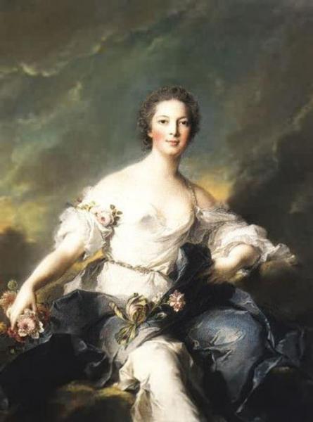 Portrait Of Angélique D'allonville De Louville by Jean-marc Nattier