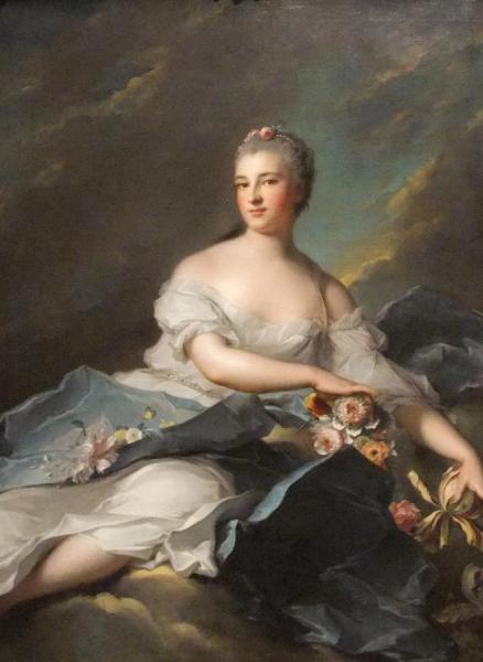 Portrait Of Baronne Rigoley D'ogny As Aurora by Jean-marc Nattier