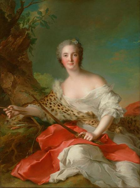 Portrait Of Constance-gabrielle-magdeleine Bonnier De La Mosson As Diana by Jean-marc Nattier