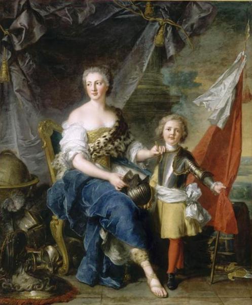 Portrait Of Jeanne Louise De Lorraine, Mademoiselle De Lambesc And Her Brother Louis De Lorraine by Jean-marc Nattier