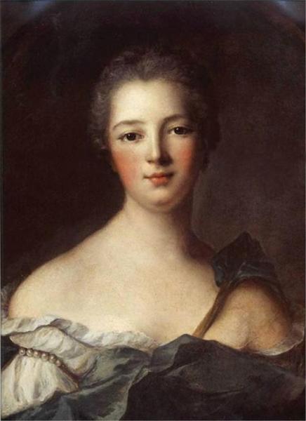 Portrait Of Madame De Pompadour As Diana by Jean-marc Nattier