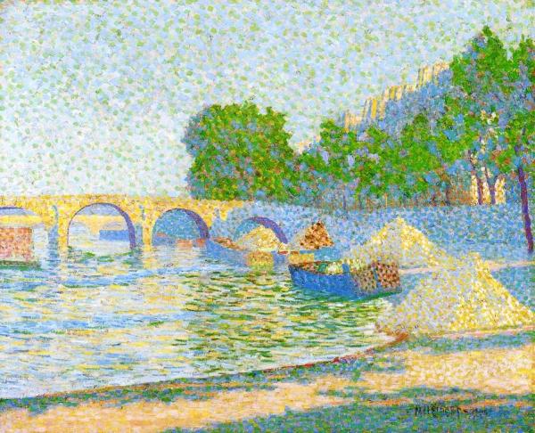 Barges On The Banks Of The Seine by Jean Metzinger