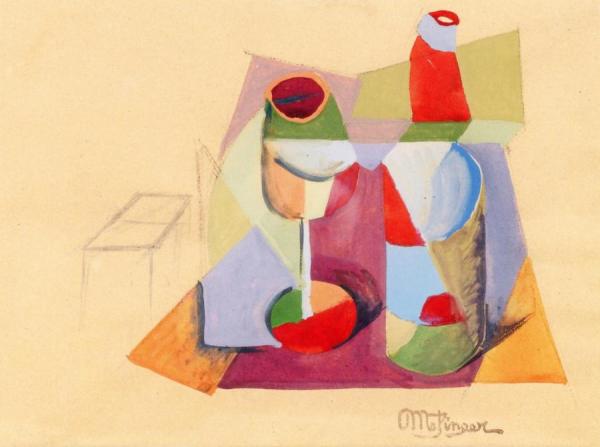 Bottle And Glass by Jean Metzinger