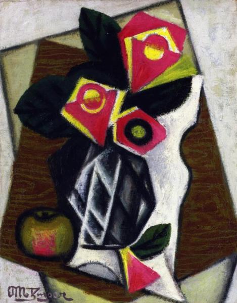 Bouquet Of Flowers And An Apple by Jean Metzinger