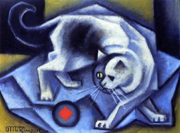 Cat Playing With A Ball by Jean Metzinger