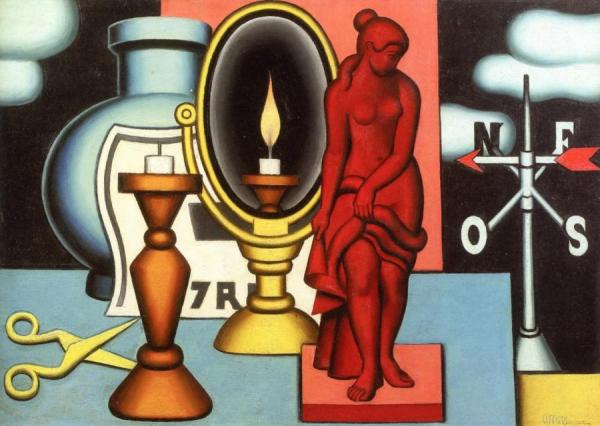 Composition With Candle Holder And Weather Vane by Jean Metzinger
