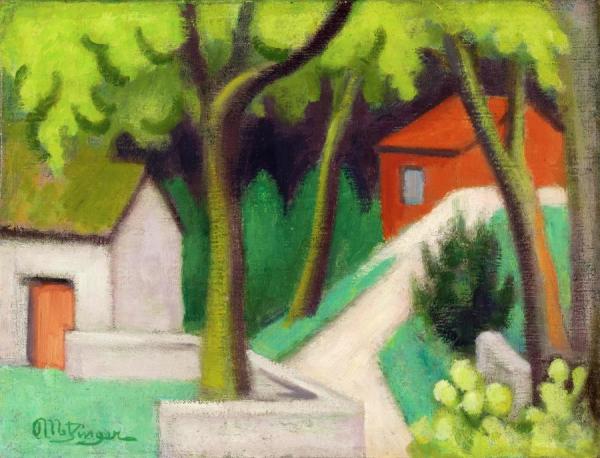 Deux Maisons, Une Blanche Et Une Orange by Jean Metzinger
