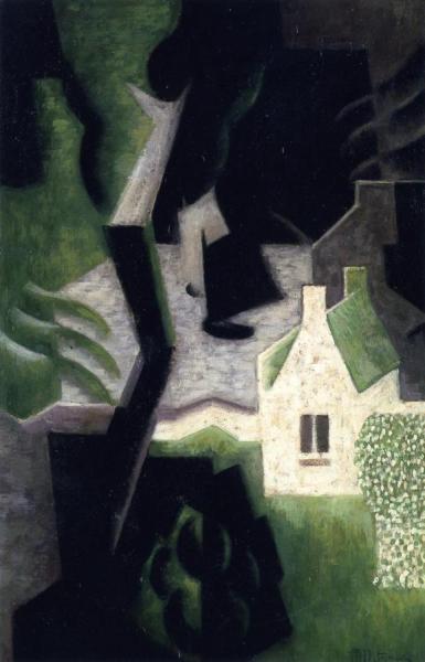 Landscape With Tree And Houses by Jean Metzinger