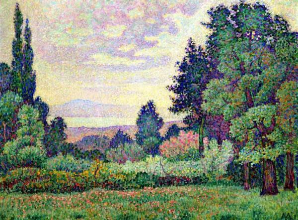 Landscape With Two Cypresses by Jean Metzinger