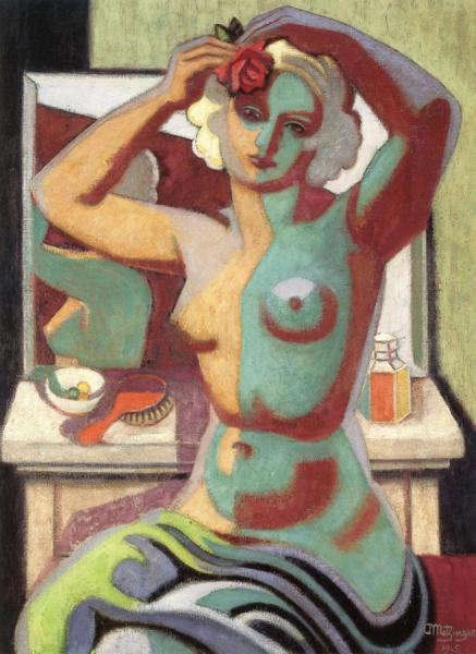 Nude Fixing Her Hair by Jean Metzinger Oil Painting Reproductions