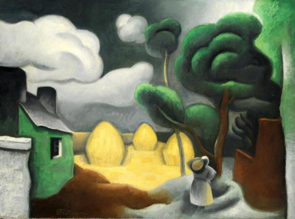 Paysage Aux Trois Meules De Foin by Jean Metzinger