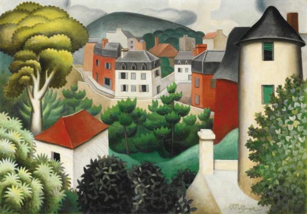 Paysage De Banlieue Boisee by Jean Metzinger