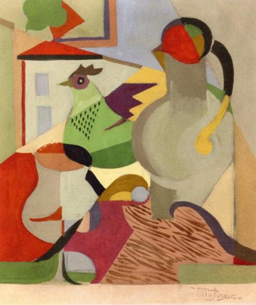 Pitcher, Hen And House by Jean Metzinger