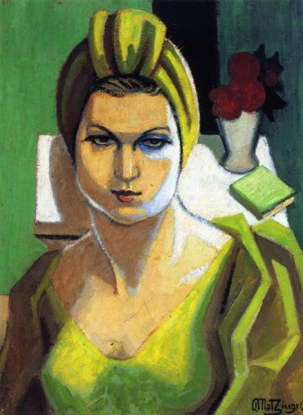 Portrait Of A Woman In Green by Jean Metzinger