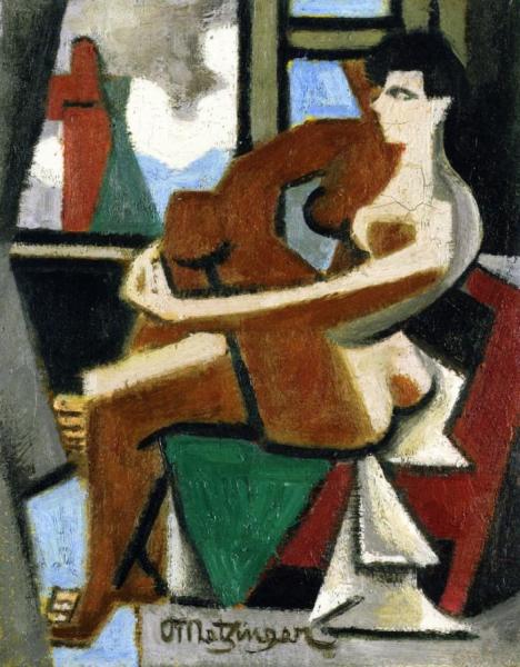 Seated Nude In Profile by Jean Metzinger