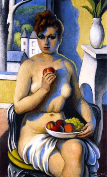 Seated Nude With Peaches And Clusters Of Grapes by Jean Metzinger