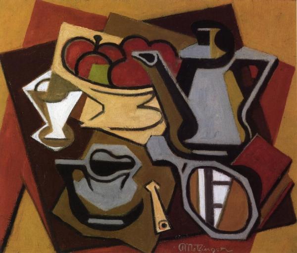 Still Life With Mirror And Cigarette Holder by Jean Metzinger Oil Painting Reproductions