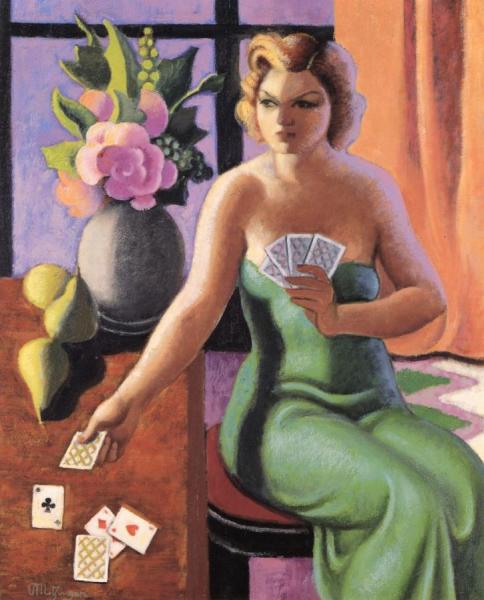 Woman With Cards by Jean Metzinger