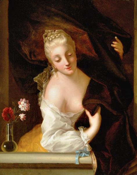 A Lady At A Window by Jean Raoux Oil Painting Reproductions