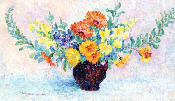 Bouquet In A Red Pitcher by Jeanne Selmersheim