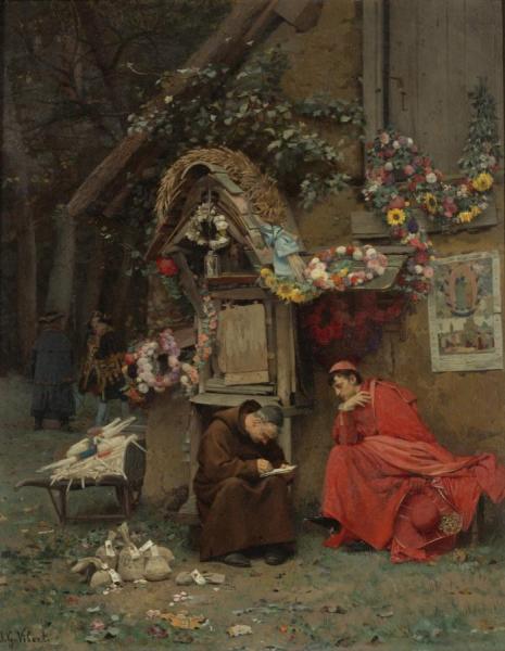 Jehan Georges Vibert Adding Up The Donations