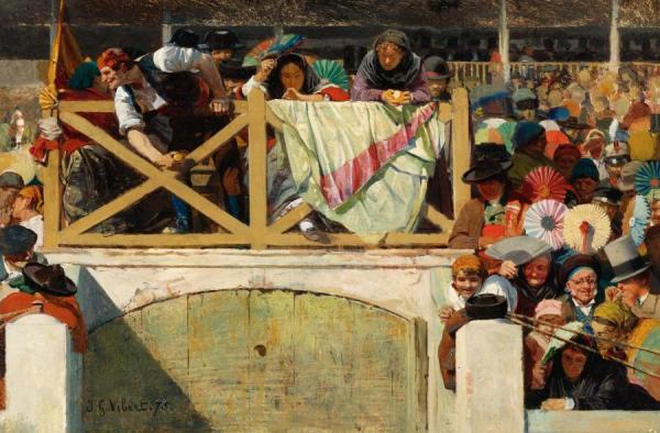 At The Corrida by Jehan Georges Vibert