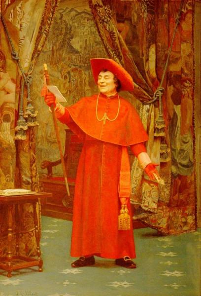 Cardinal Reading A Letter by Jehan Georges Vibert