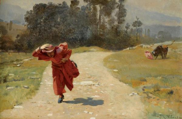 Jehan Georges Vibert Le Parasol Perdu