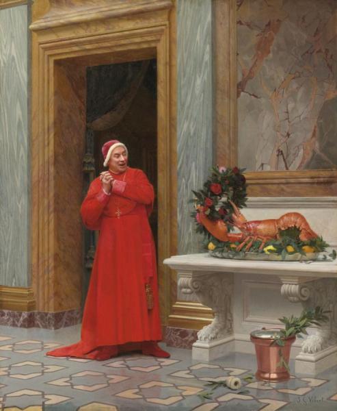 Les Deux Robes Rouges by Jehan Georges Vibert