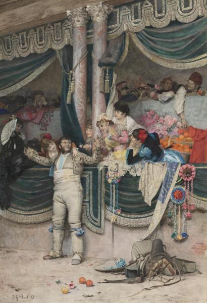 The Bullfighter's Adoring Crowd by Jehan Georges Vibert