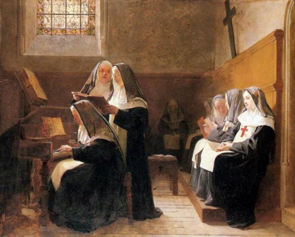 The Convent Choir by Jehan Georges Vibert Oil Painting Reproductions