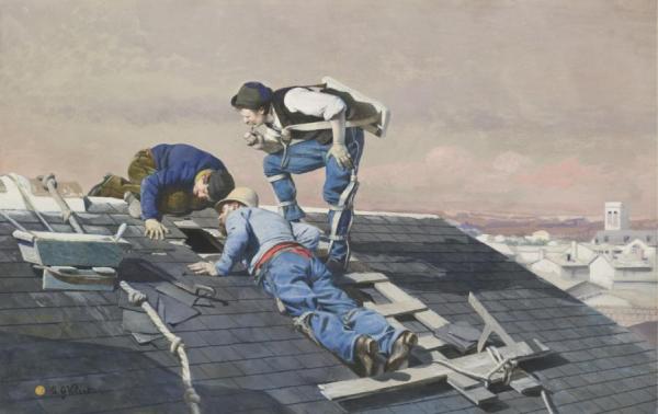 The Peeping Roofers by Jehan Georges Vibert