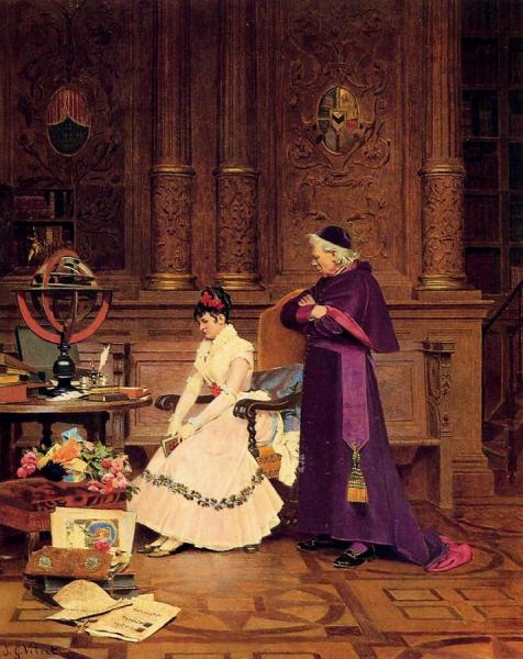 The Reprimand by Jehan Georges Vibert