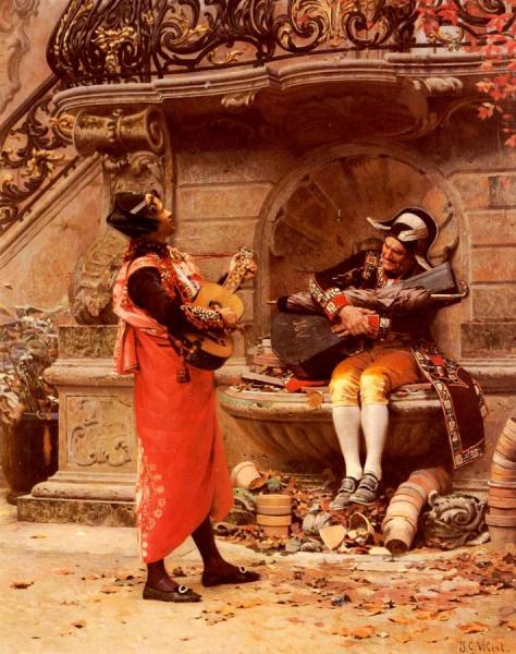 The Serenade by Jehan Georges Vibert