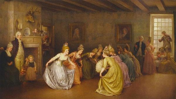 Colonial Minuet by Jennie Brownscombe Oil Painting Reproductions
