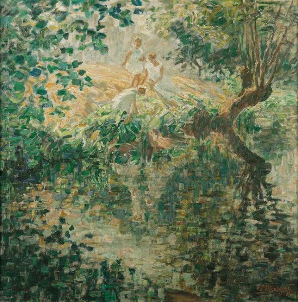 Young Girls On The River by Jenny Montigny