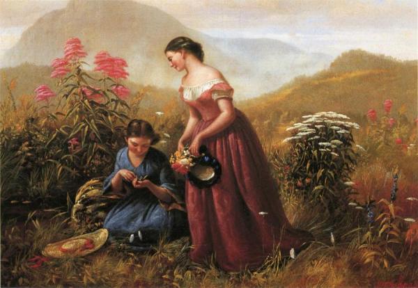 Jerome Thompson Gathering Wildflowers