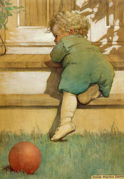Jessie Willcox Smith Then The Toddling Baby Boy (the Second Age)