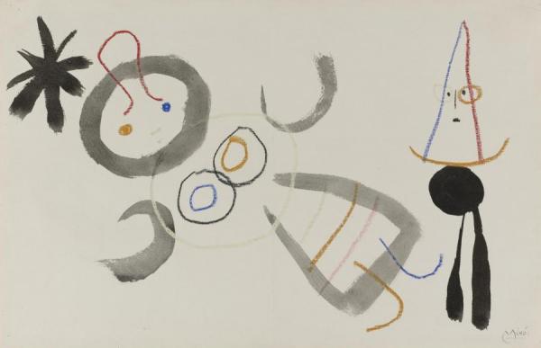 Deux Figures (from The Series L'enfance D'ubu) by Joan Miró