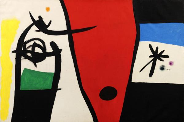 Femme À La Voix De Rossignol Dans La Nuit by Joan Miró