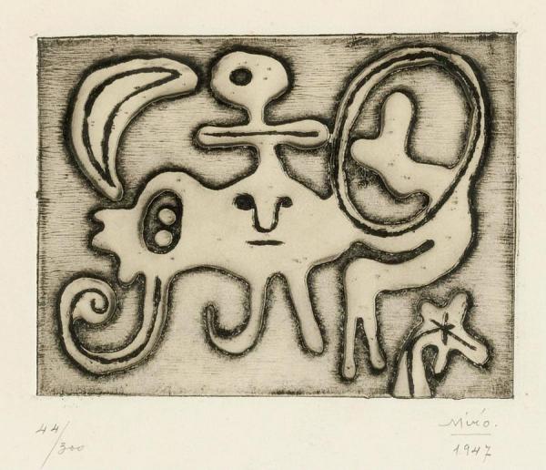 Femme Et Oiseau Devant La Lune by Joan Miró