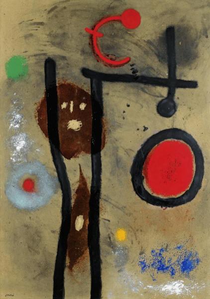 Femme Et Oiseaux Devant Le Soleil by Joan Miró