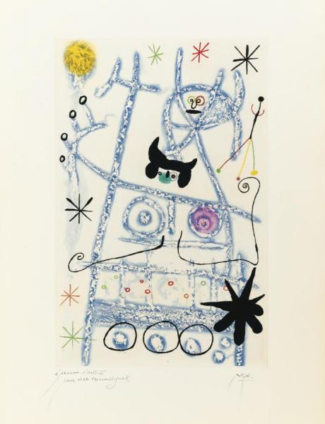 Les Forestiers (bleu) by Joan Miró