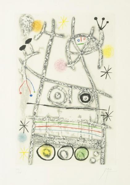 Les Forestiers (grey) by Joan Miró