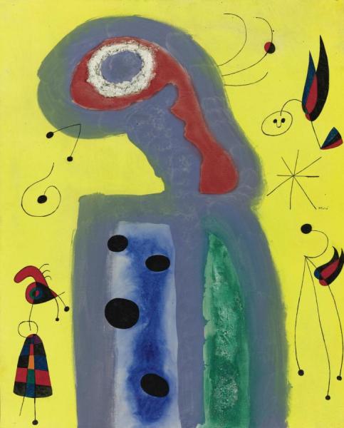 Les Jasmins Embaument De Leur Parfum Dore La Robe De La Jeune Fille by Joan Miró