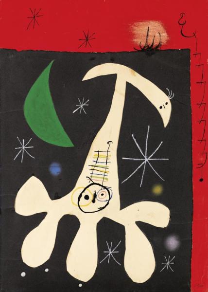 Personnage Et Oiseau Dans La Nuit Ii by Joan Miró