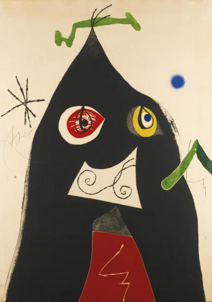 Quatre Colors Aparien El Mon   One Plate by Joan Miró Oil Painting Reproductions