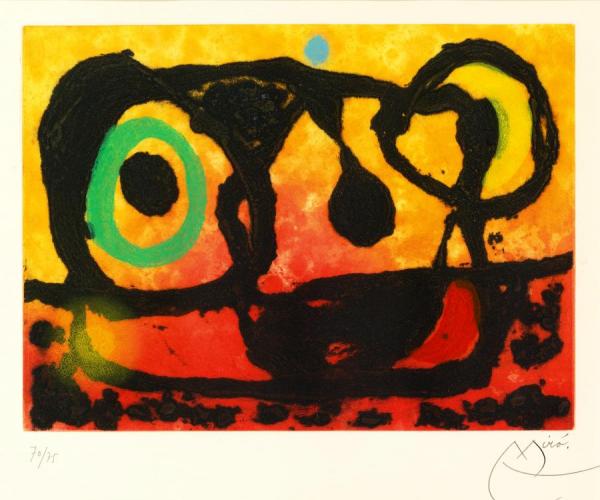 Tete Au Soleil Couchant by Joan Miró